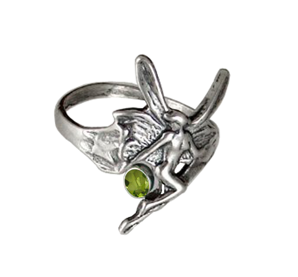 Sterling Silver Fairy Ring With Peridot Size 9